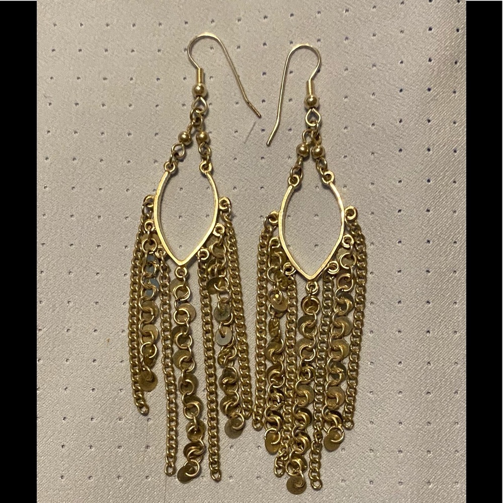 Long Silvertone earrings